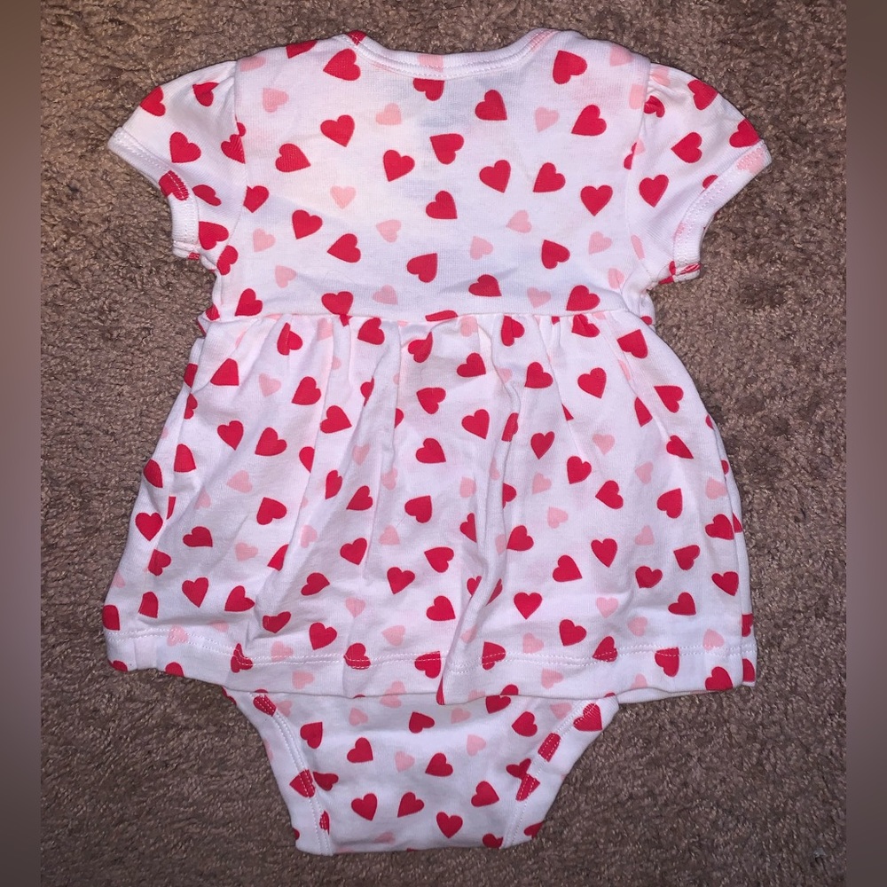Carter’s Infant Girl Valentines Red & Pink Hearts Dress - Picture 3 of 3